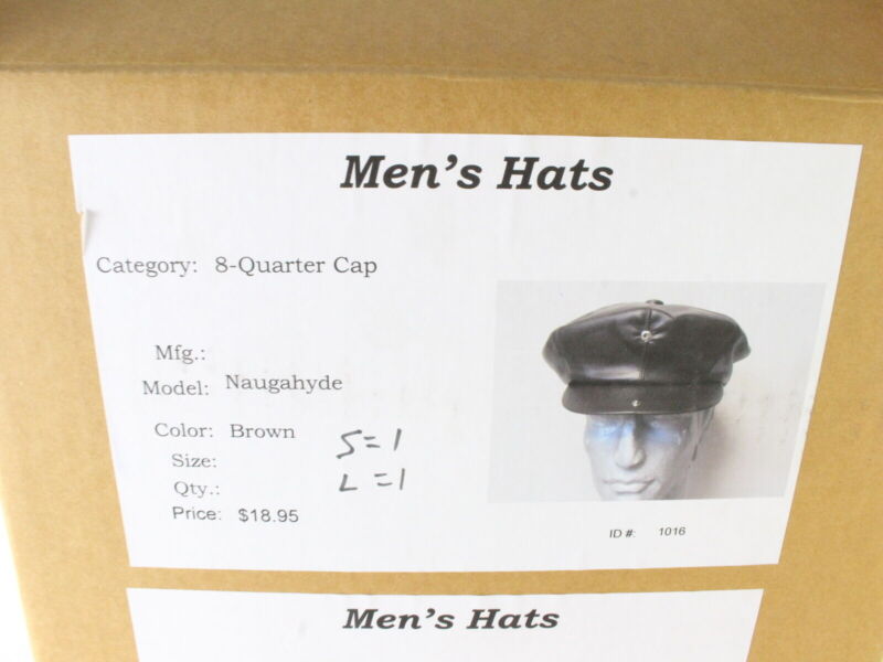 Mens Brown Naugahyde Eight Quarter Cap NEWSBOY IVY MULTIPLE SIZES