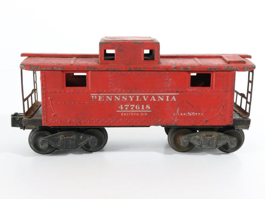 Lionel O Postwar 2472 Red Metal Pennsylvania 477618 Caboose