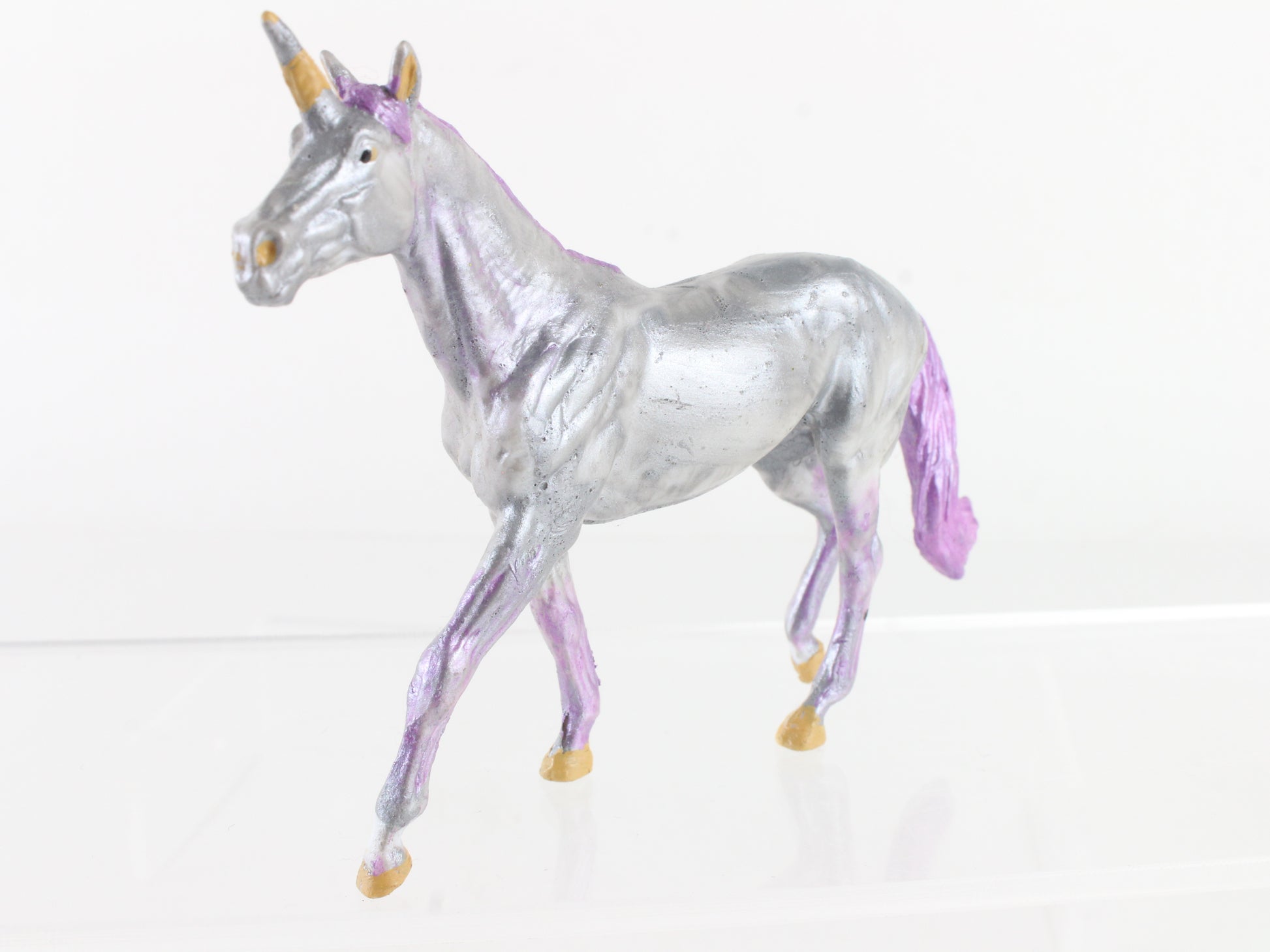 Custom Painted Walking Thoroughbred Unicorn Breyer #5735 Stablemates