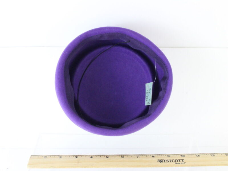 Sonni Of California Ladies Purple Felt Pillbox Hat 7 1/8 57cm