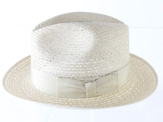 Biltmore Torino Mens Rice Tan Straw Fedora W/ Band MULTIPLE SIZES