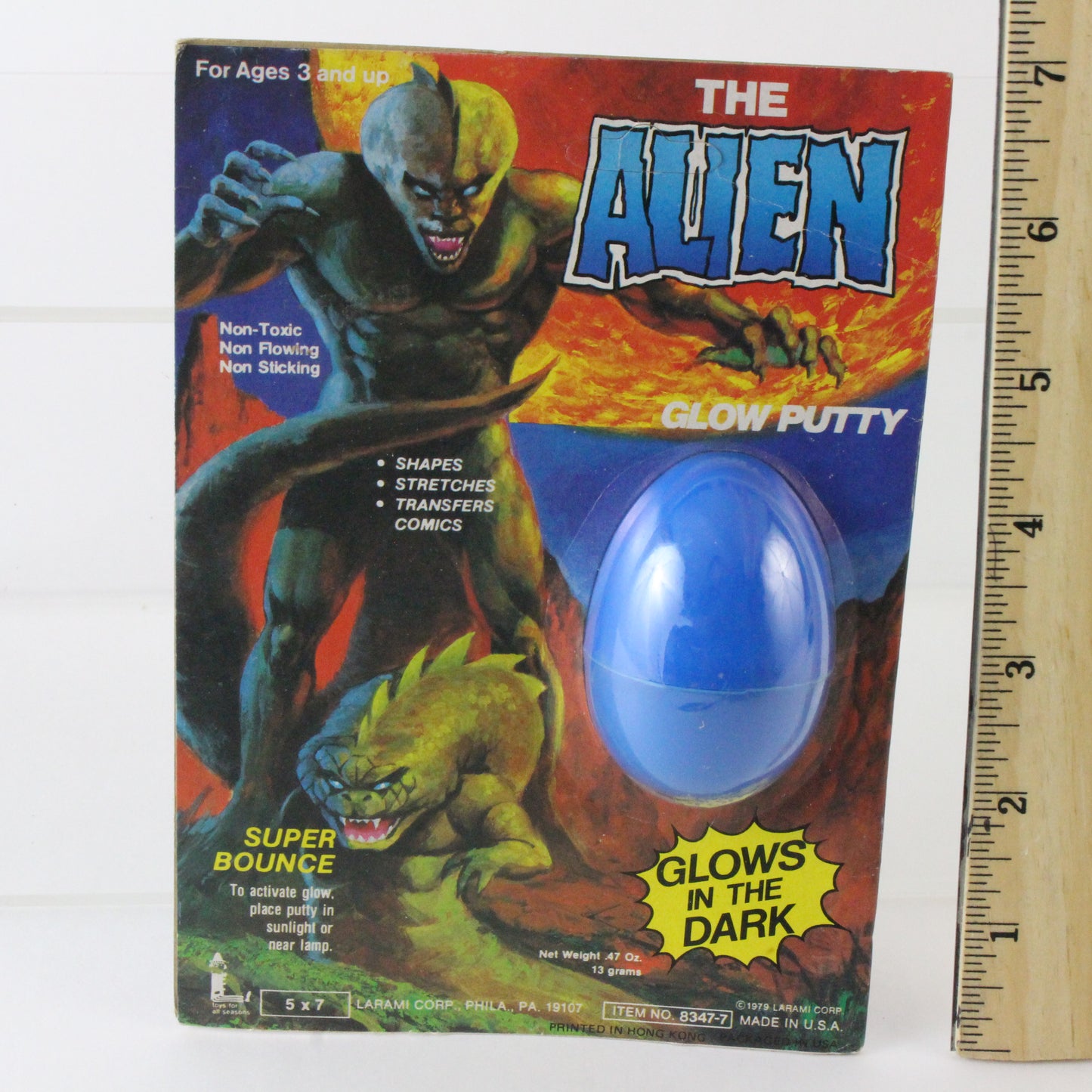 The Alien Glow Putty Blue Super Bounce Larami 8347-7 Usa 1979