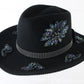 Joe Bill Miller Ladies Fancy Black Wool Felt Hat W/ Sequins 7 56cm