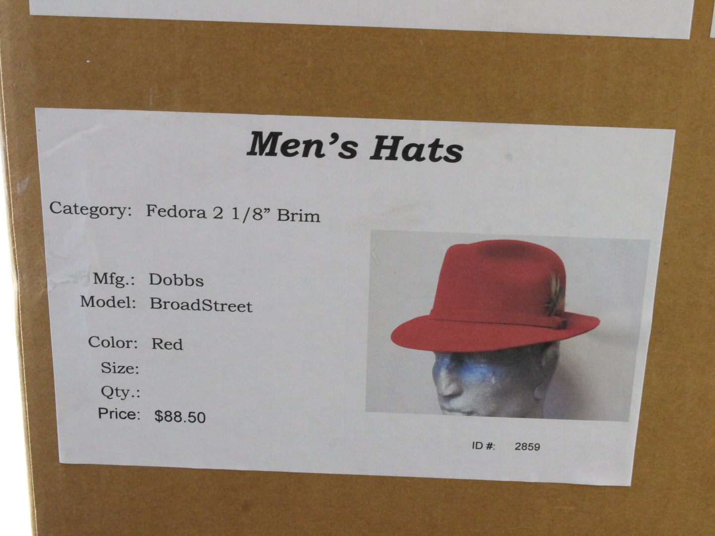 Dobbs Mens Classic Red Felt Fedora W/ Feathers and Pin MULTIPLE SIZES