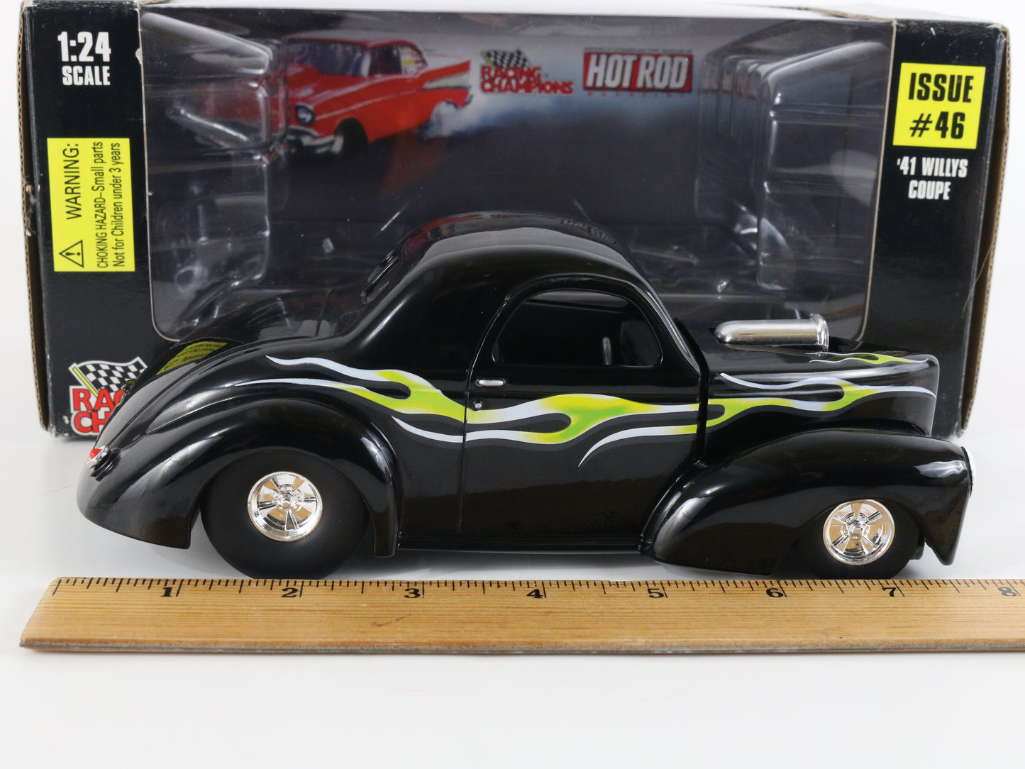 1941 Willys Coupe Black W/ Flames Issue #51 Hot Rod Racing Champions 1:24