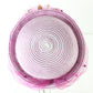 Don Anderson Ladies Boutique White and Fuchsia Striped Hat W/ Beads 7 1/8 57cm