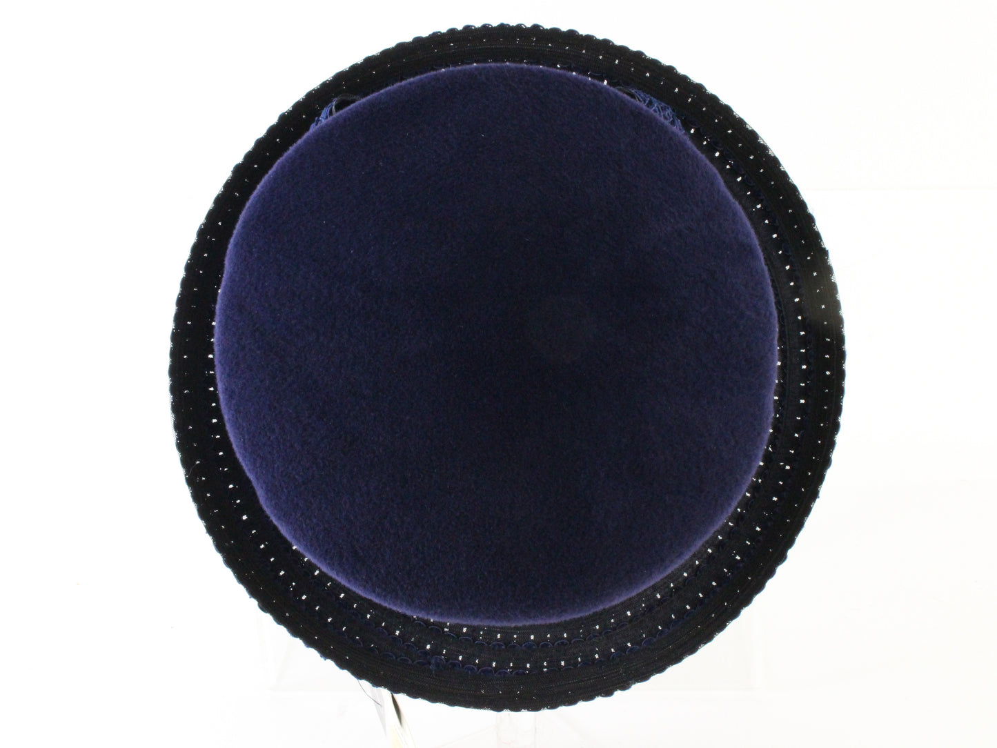 Premier New York Finesse Creations Ladies Navy Blue Felt Hat W/ Bow 7 56cm