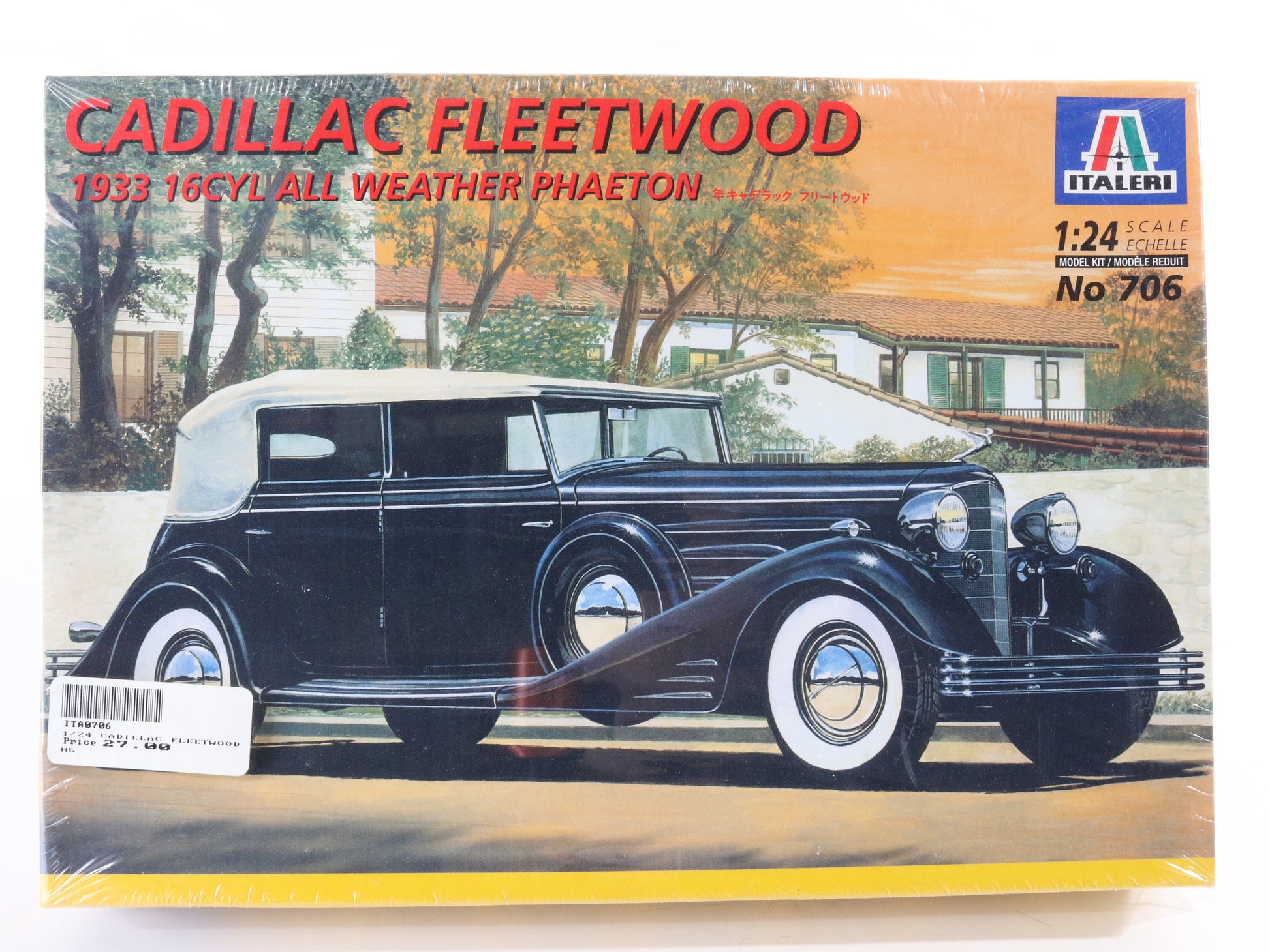 1933 Cadillac Fleetwood Phaeton Italeri 1:24 SEALED Model Kit 706