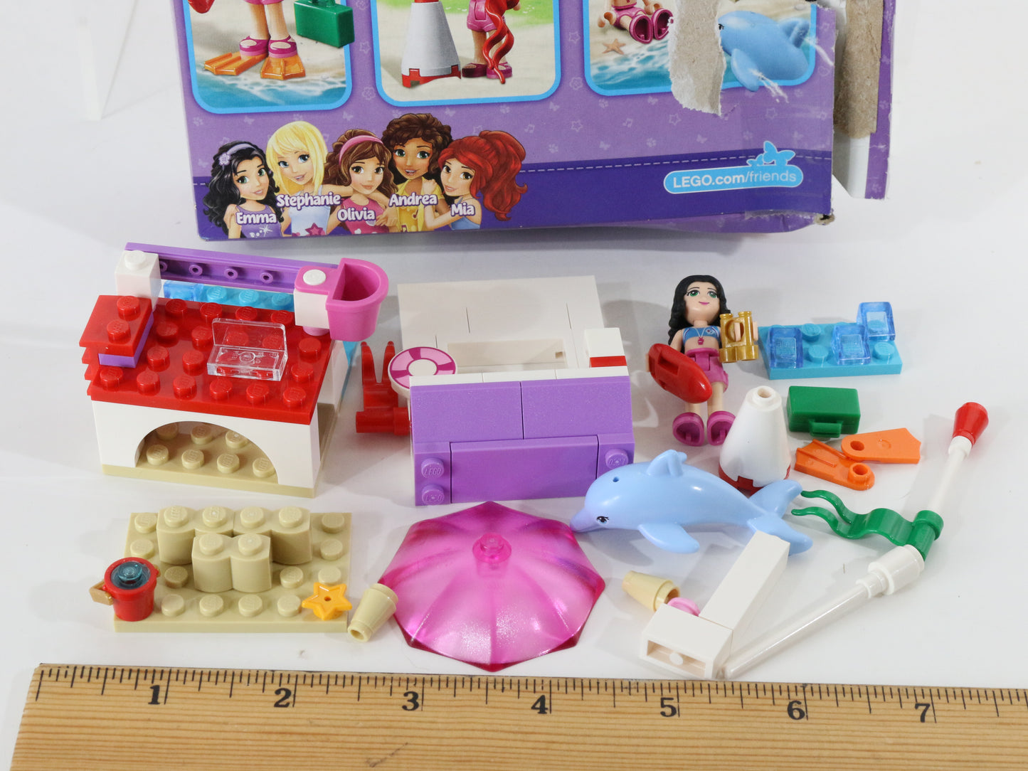 Lego Friends Emmas Lifeguard Post Mostly Built Set 41028 W/ Box & Instructions