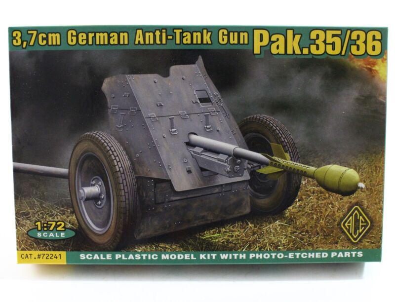 WWII German Anti-Tank Gun Pak.35/36 3.7cm Plastic Model Kit ACE 1:72 Scale 72241