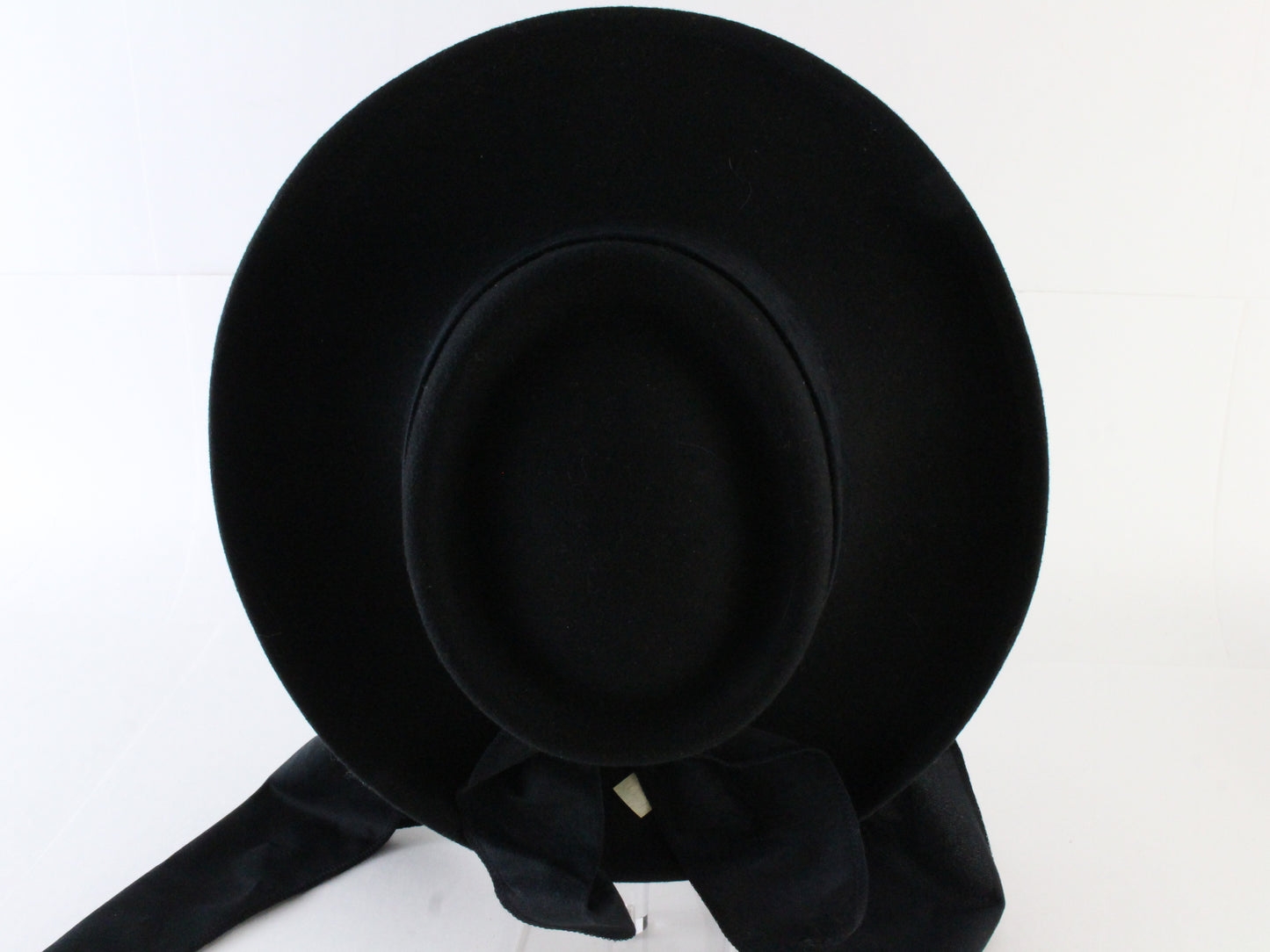 Fiesta Santa Barbara Ladies Black Soft Wool Felt Hat w/ Veil 6 3/4 54cm