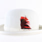 Bailey Mens Vintage White Wool Felt Bowler Hat W/ Feathers MEDIUM