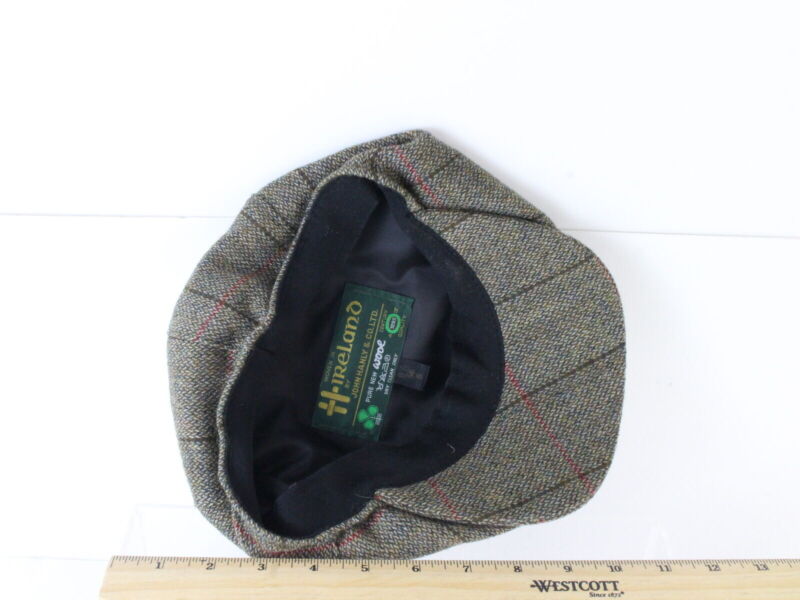 John Hanley And Co Ltd Mens Brown Mix Wool Tweed Ivy Cap 6 7/8 55cm MADE IRELAND