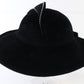 George Zamaul Vintage Ladies Fancy Hat Couture Black Felt W/ Rhinestones 7 56cm