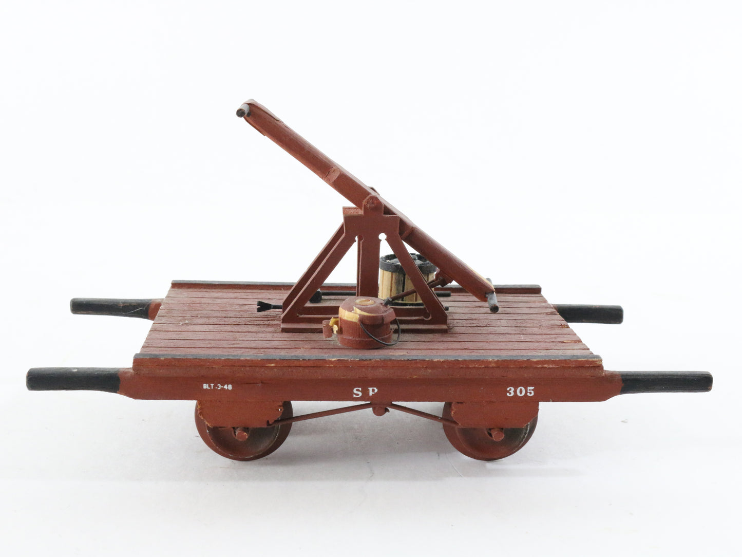 Wood Custom Made Maroon Southern Pacific 305 Hand Pump Car Train G