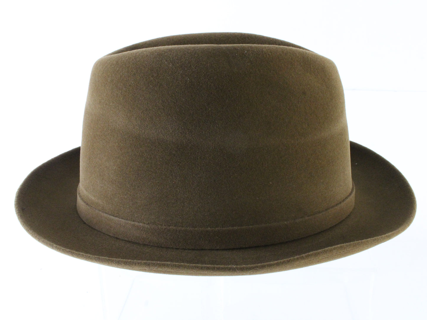 Dobbs Mens Cognac Brown Felt Fedora W/ Feathers and Pin 7 1/2 60cm