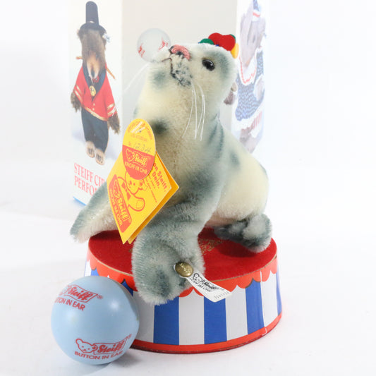 Steiff Golden Age Of The Circus Robby Seal W/ Ball & Stand IN BOX 650444