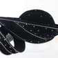 George Zamaul Couture Ladies Black Felt Boutique Hat W/ Rhinestones 7 56cm