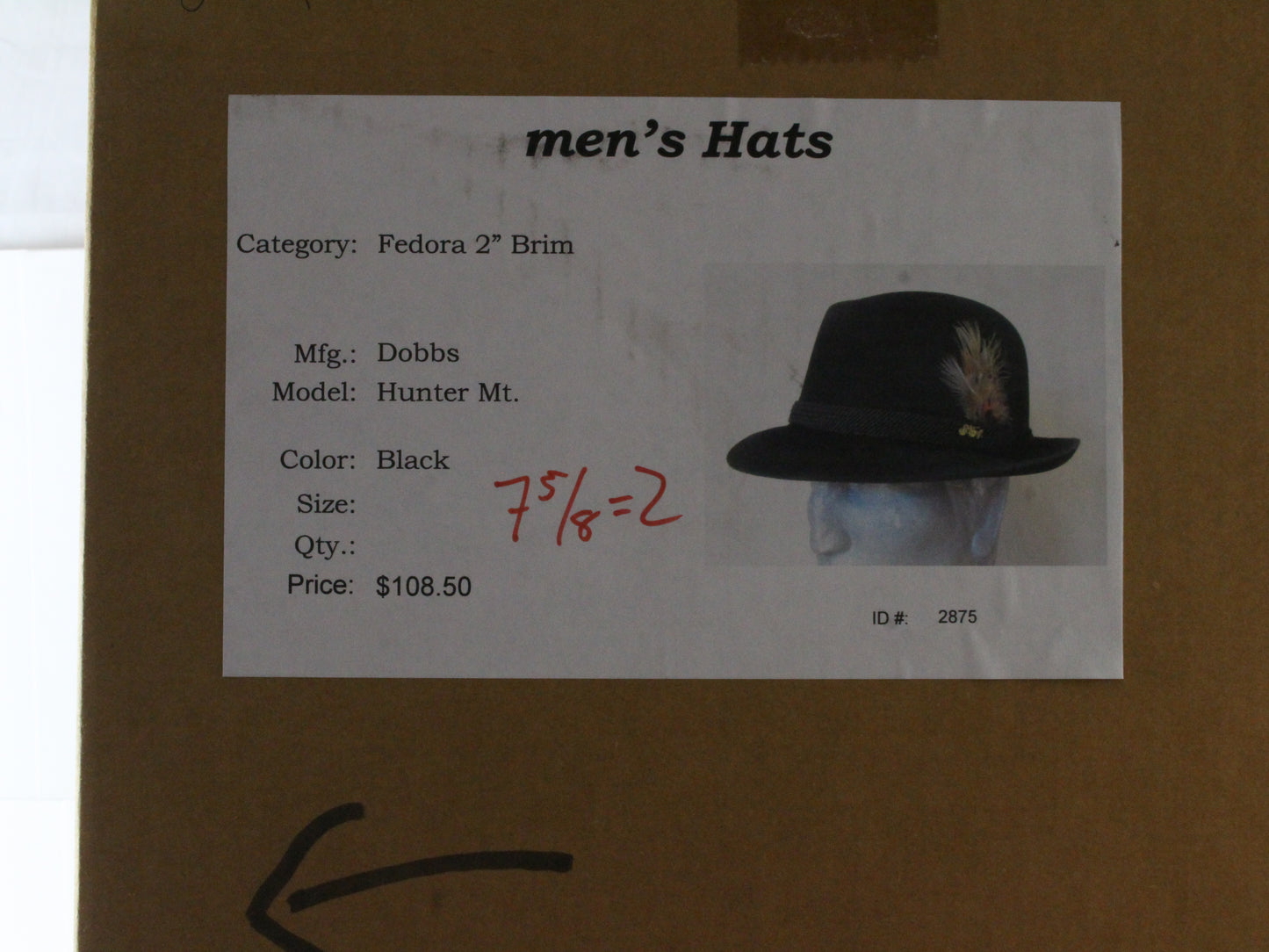 Dobbs Fifth Ave Hunter Mt Mens Black Felt Fedora W/ Feather MULTIPLE SIZES