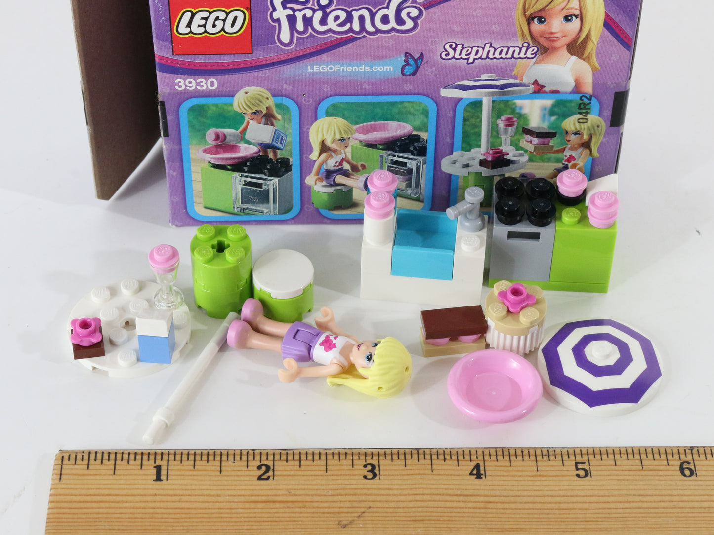 Lego Friends Stephanies Outdoor Bakery Mostly Built 3930 + Box Instructions