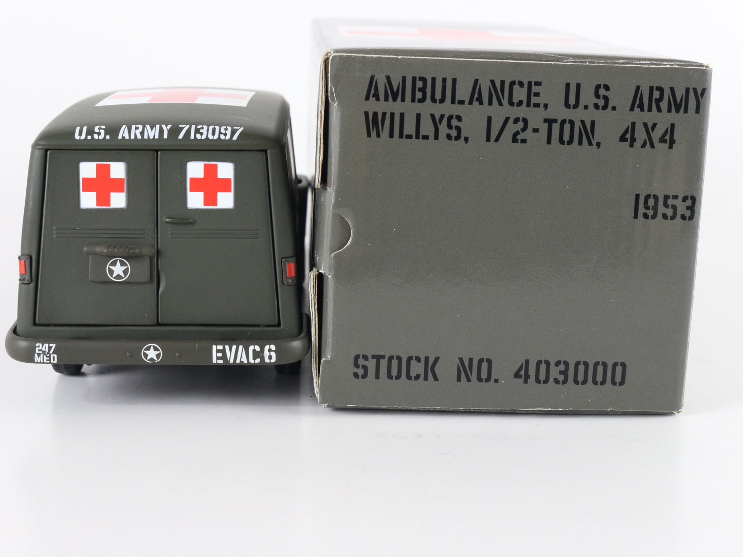 1953 Willys 1/2 Ton 4x4 Us Army Ambulance Red Cross Eastwood Liberty 1:25 403000