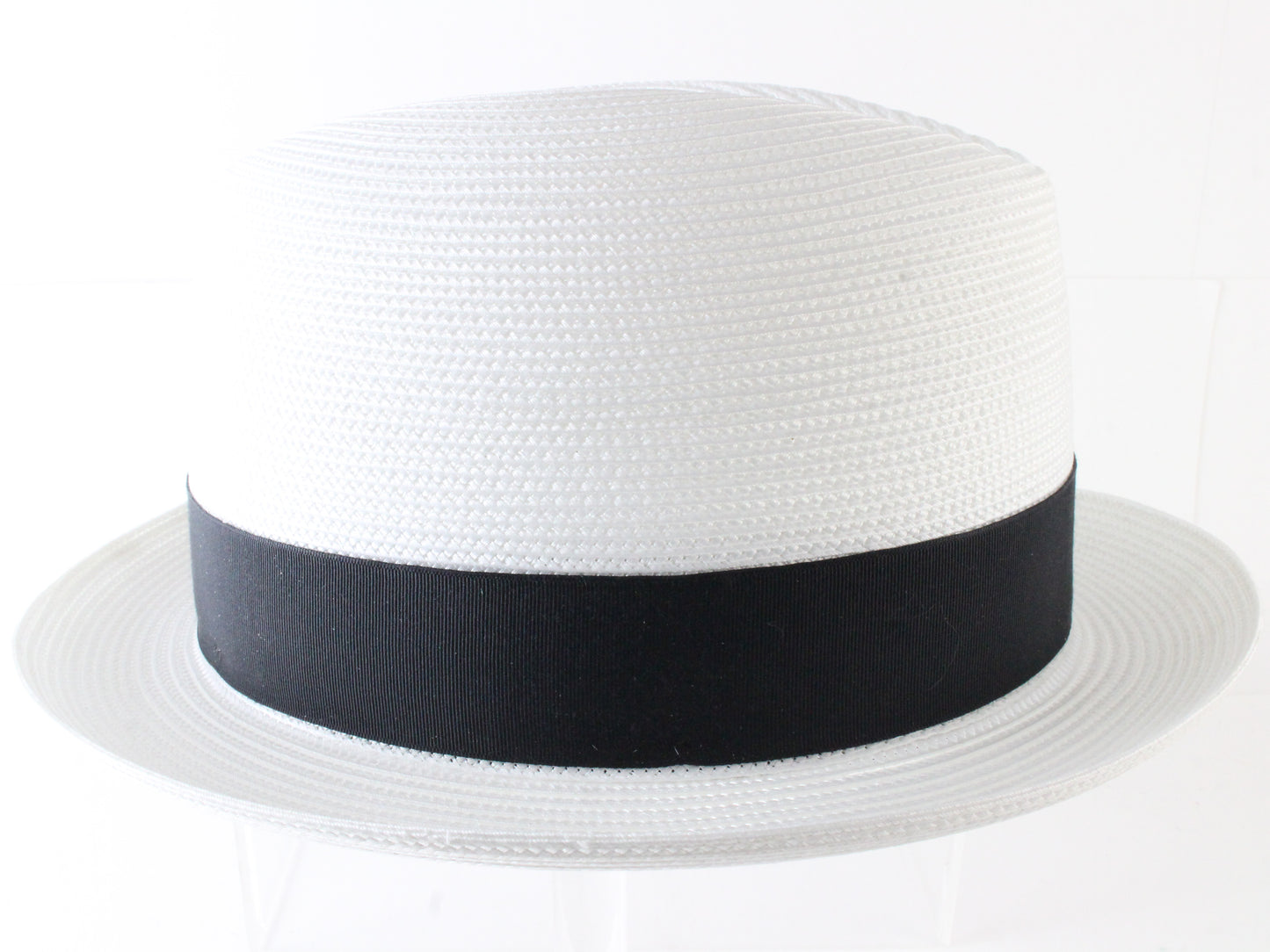 Dobbs Fifth Avenue Parker Mens White Straw Fedora W/ Black Band MULTIPLE SIZES