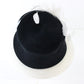 Peter Bettley Ladies Black and White Rabbit Fur Felt Hat W/ Feathers 7 1/8 57cm