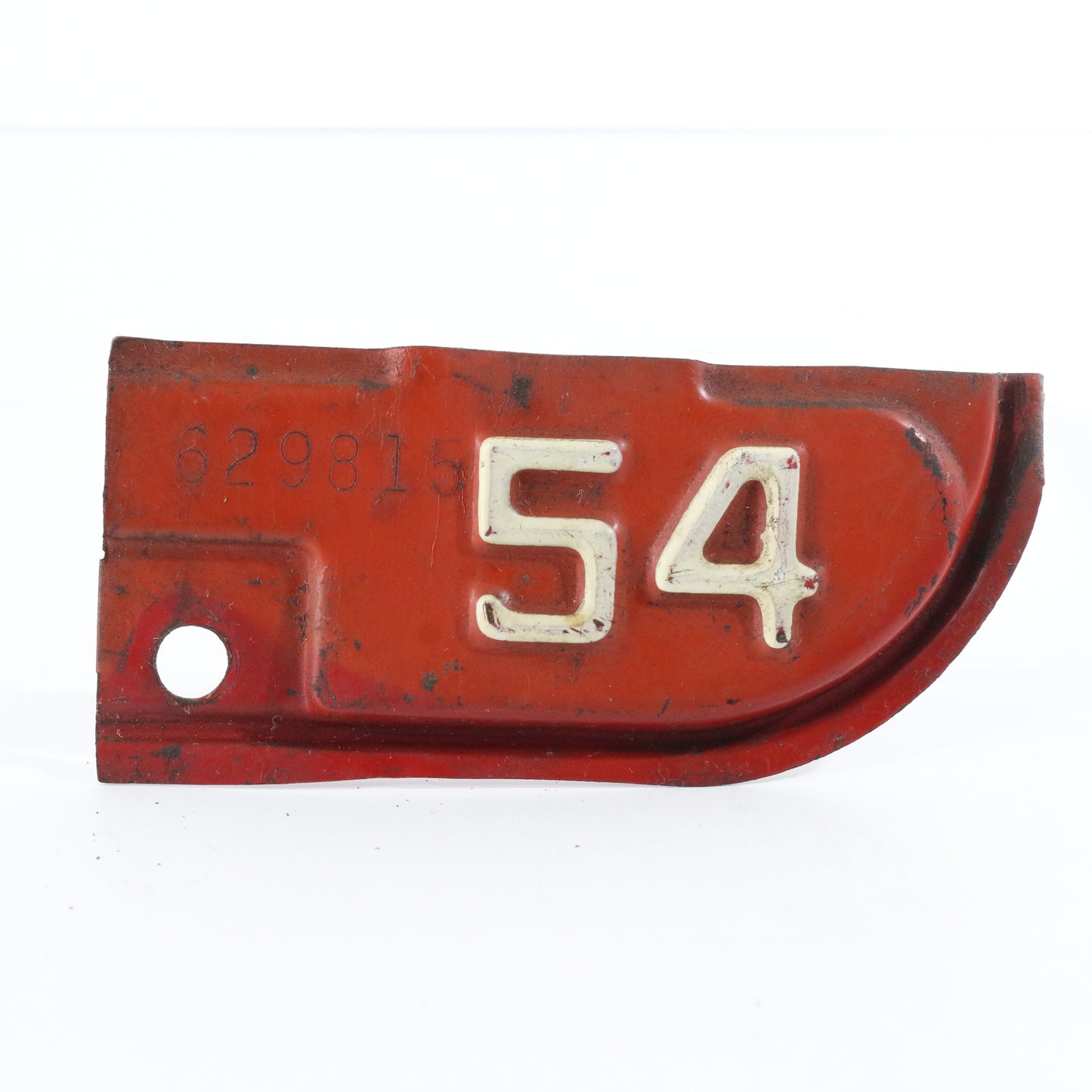 1954 California License Plate Registration Tag Tab 629815 Vintage Metal