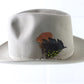 Borsalino Alessandria Mens Tan Hare and Rabbit Fur Felt Fedora W/ Feather 54cm