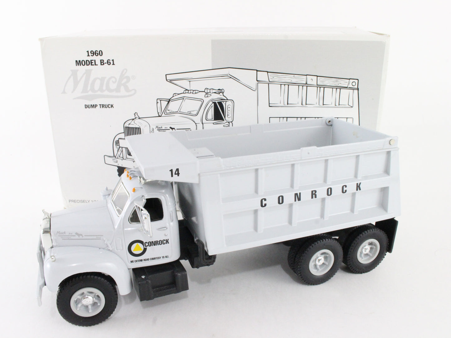 1960 Model B-61 Mack Dump Truck Conrock First Gear 1:34 Model 19-1956