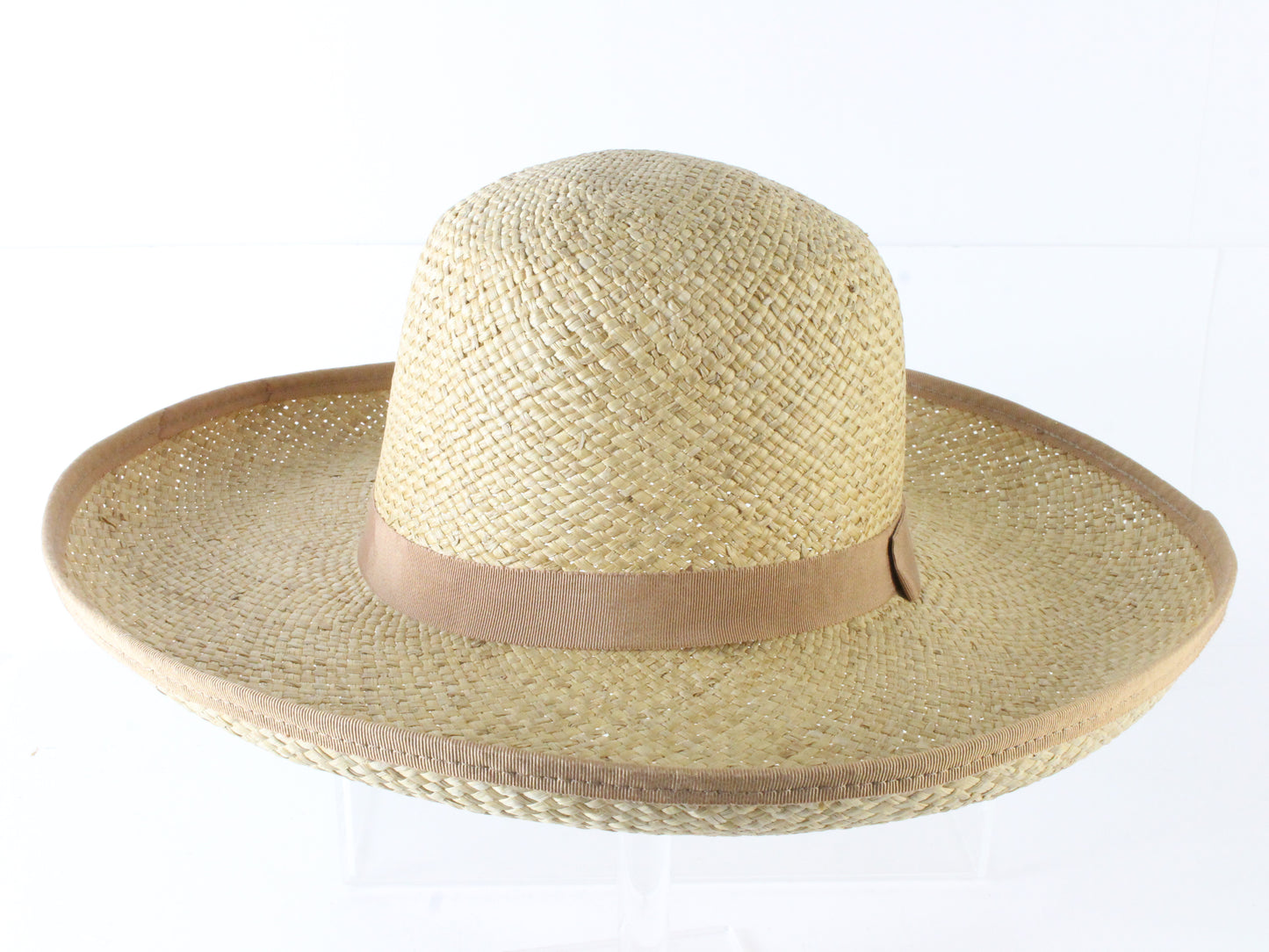 Peralta Place Ladies Natural Straw Summer Hat W/ Tan Band MULTIPLE SIZES