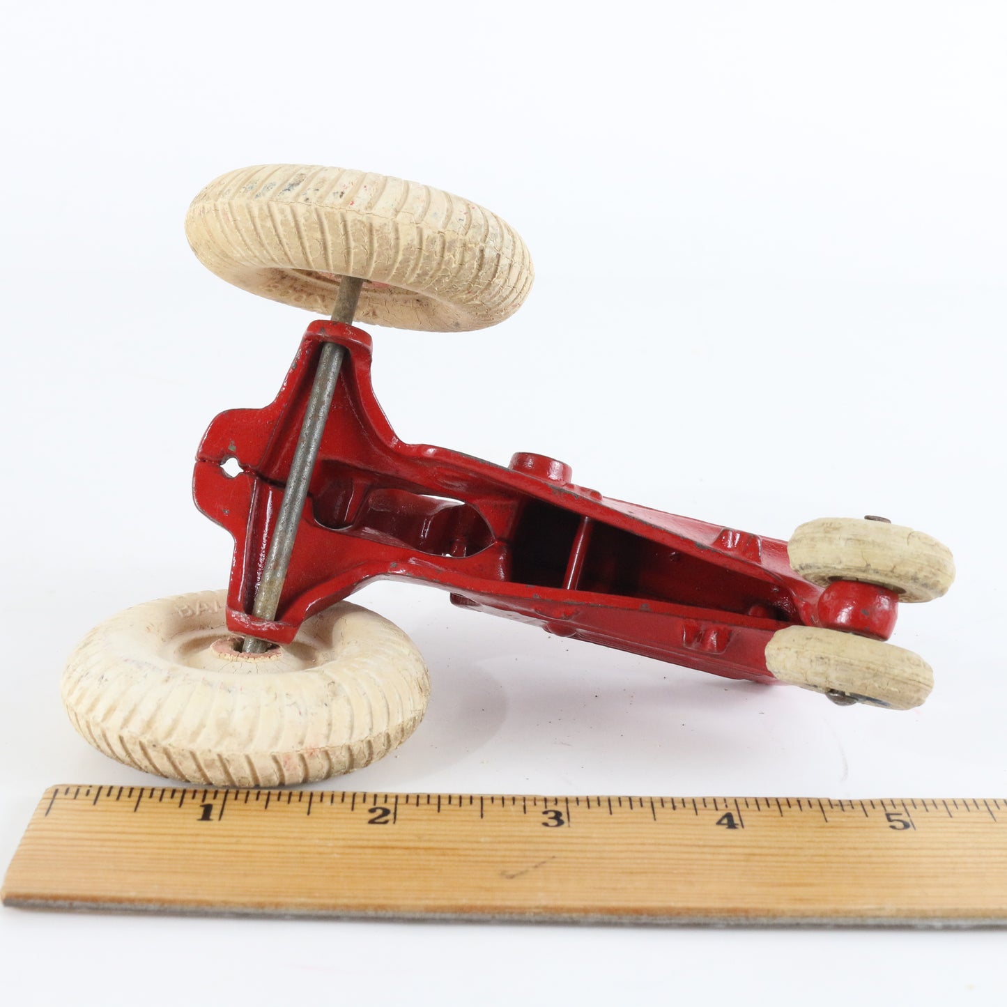 Arcade Red Cast Iron Tractor W/ Balloon Tires 5.5"