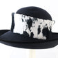 Peter Bettley Ladies Black Wool Felt Hat W/ Cowprint Band 7 1/8 57cm