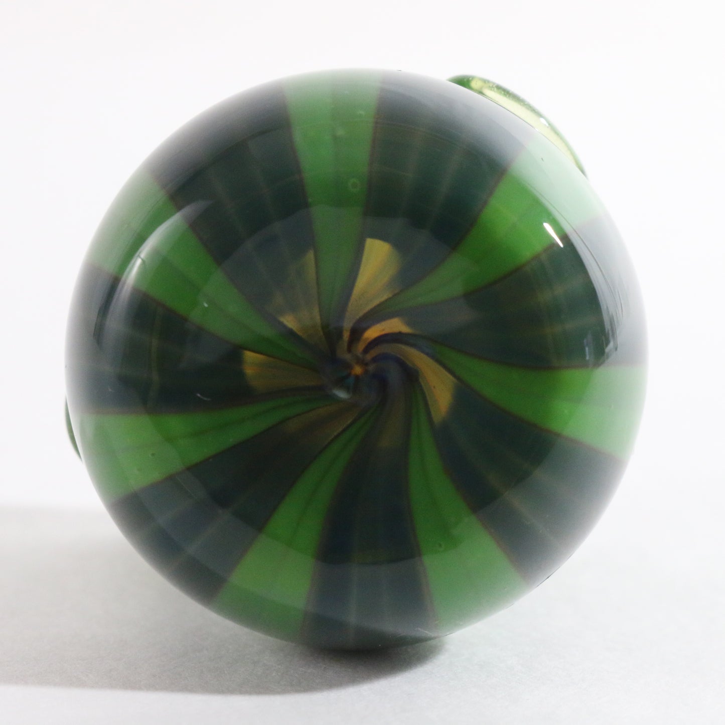 JAG Just Another Gallery Glass Money Bag Green Black Swirl Design #18 1.5"