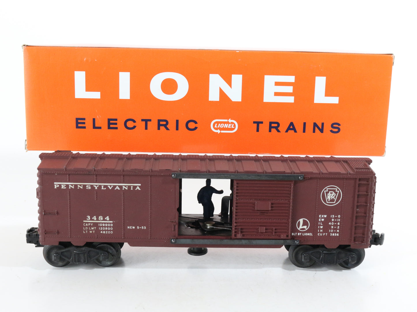 Lionel O Postwar 3484 Pennsylvania PRR Operating Single Door Boxcar