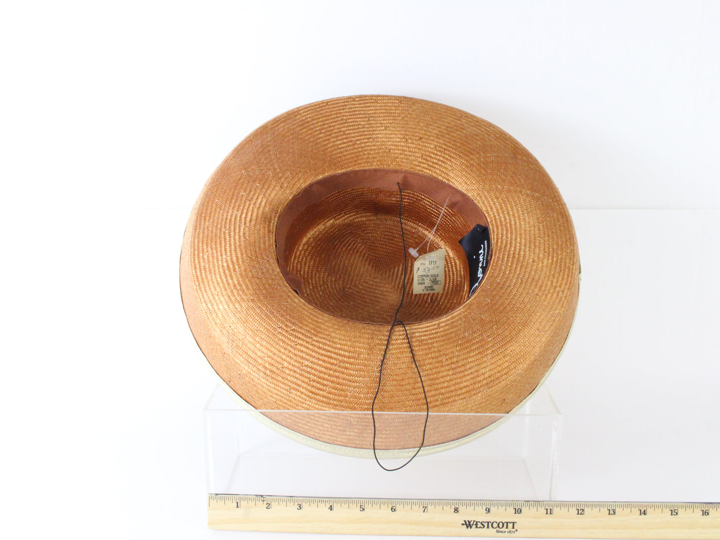 Sonni of California Ladies Elegant Copper and Gold Straw Hat 6 3/4 54cm