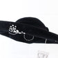 George Zamaul Ladies Boutique Black Felt Hat W/ Rhinestones 7 1/4 58cm