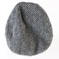John Hanley & Co Ltd Mens Black And White Herringbone Wool Ivy Cap 7 1/8 57cm