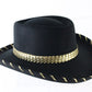 Fiesta Hat Waterproof Black Wool Felt Cowboy Cowgirl Hat Gold Band MULTIPLE SIZE