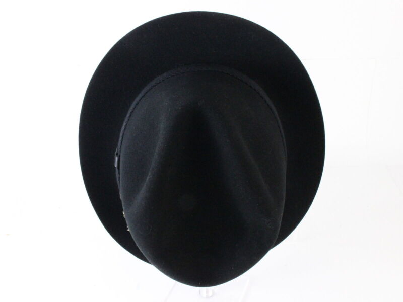 Dynafelt Mens Black Felt STYLISH Fedora W/ Feathers 7 1/4 58cm