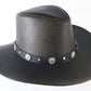 Winfield Cover Co Mens LEATHER Cowboy Hat W/ Band And Brown Inner Brim S