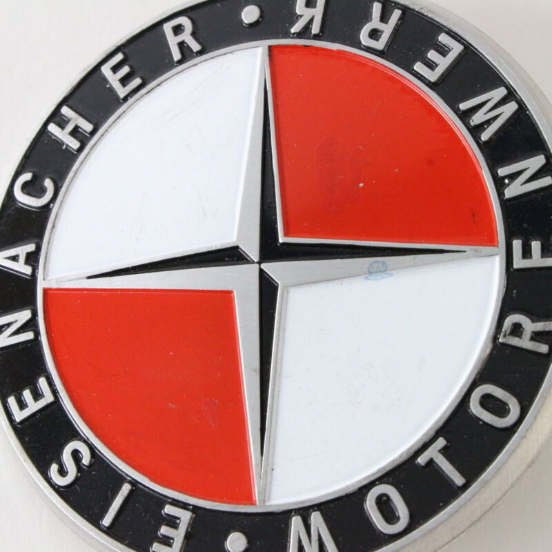 Eisenacher Motorenwerk Red And White 2.5" Metal Emblem Badge