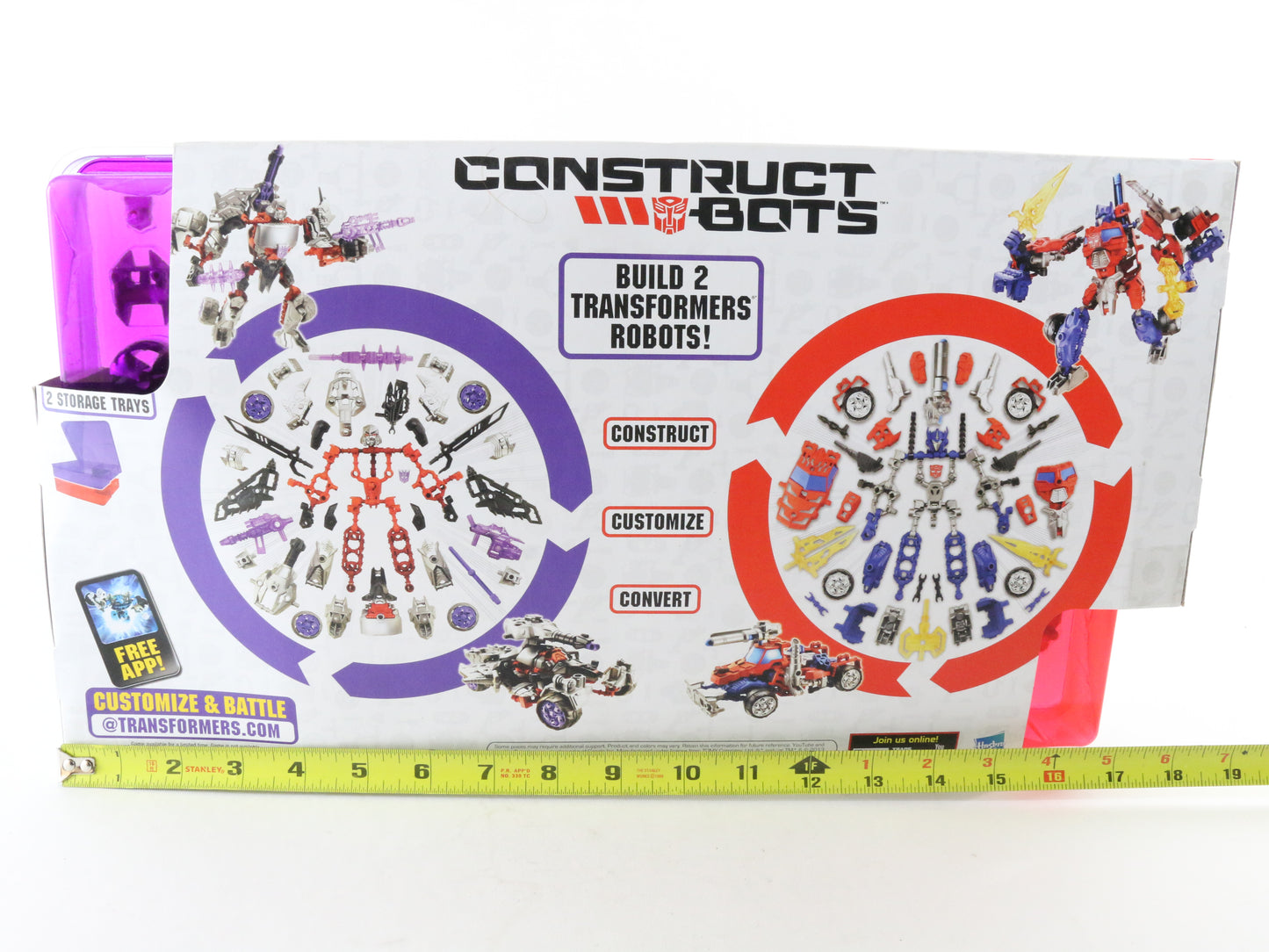 Optimus Prime Megatron Transformers Construct Bots 135pc Kit Hasbro BUILDING TOY