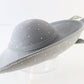George Zamaul Couture Ladies Light Gray Felt Hat W/ Rhinestones 7 1/8 57cm