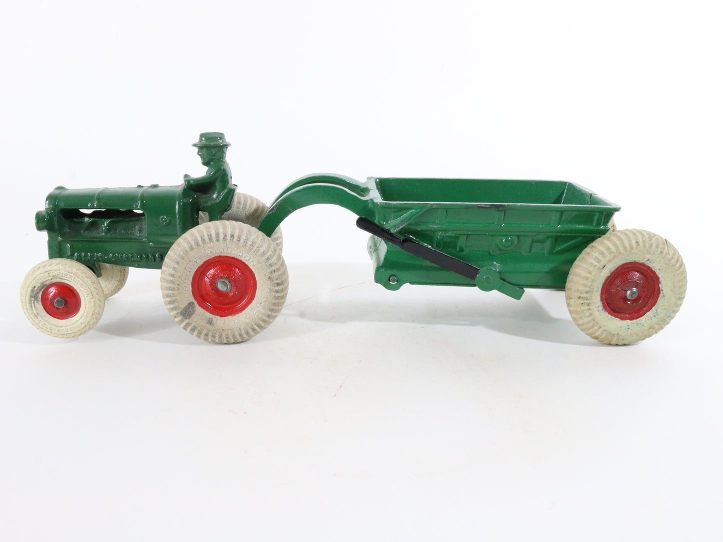 Vintage Green Allis Chalmers Tractor & Trailer w/ Balloon Wheels Arcade