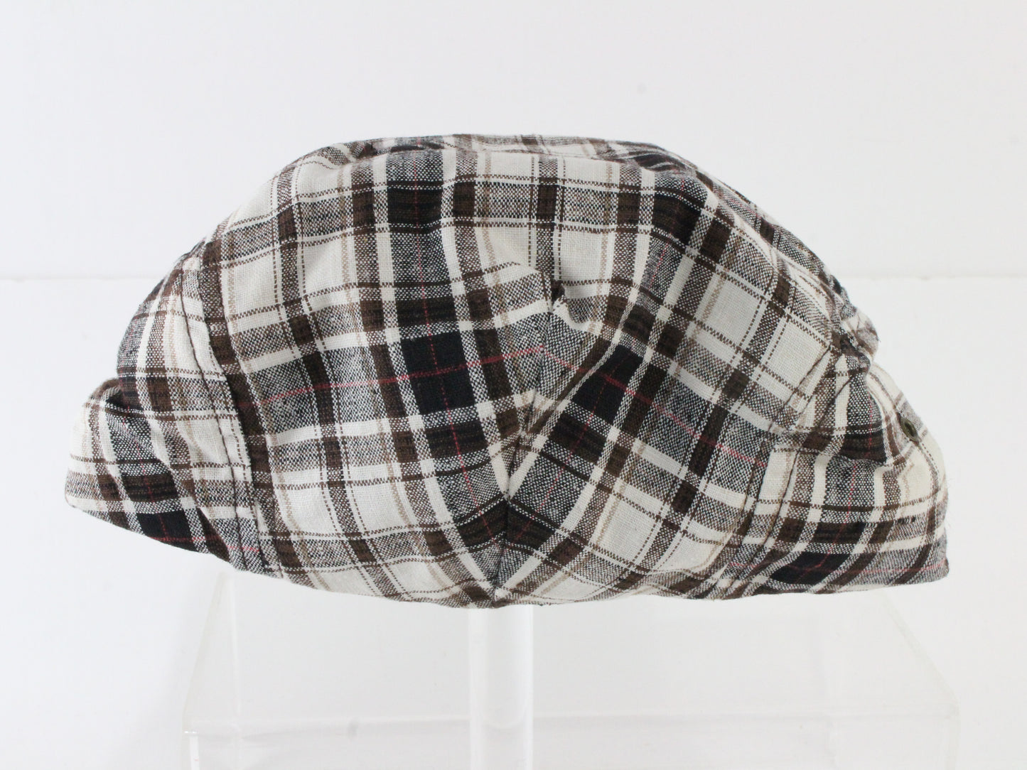 Lake of the Isles Mens Ivy Cap Mixed Plaid Pattern Newsboy Flat Hat Large L