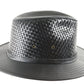 Heinschel Hat Co Usa Mens Black Genuine Basket Weave Leather Hat MULTIPLE SIZES
