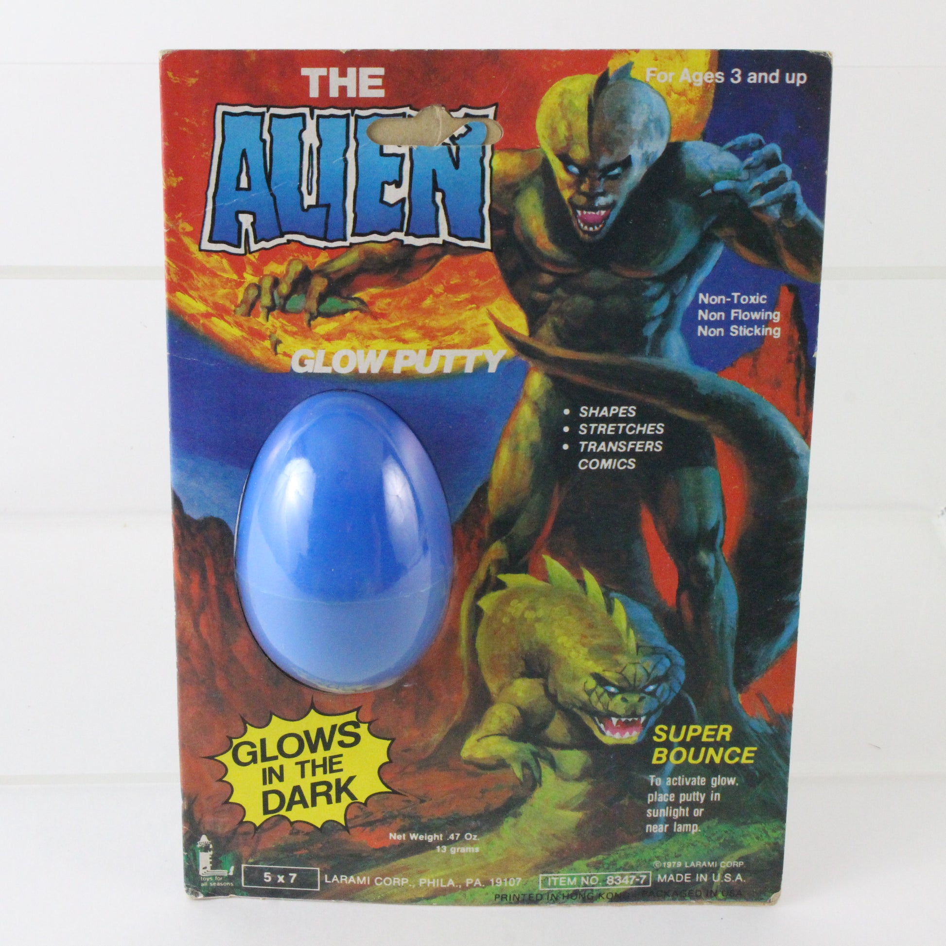 The Alien Glow Putty Blue Super Bounce Larami 8347-7 Usa 1979