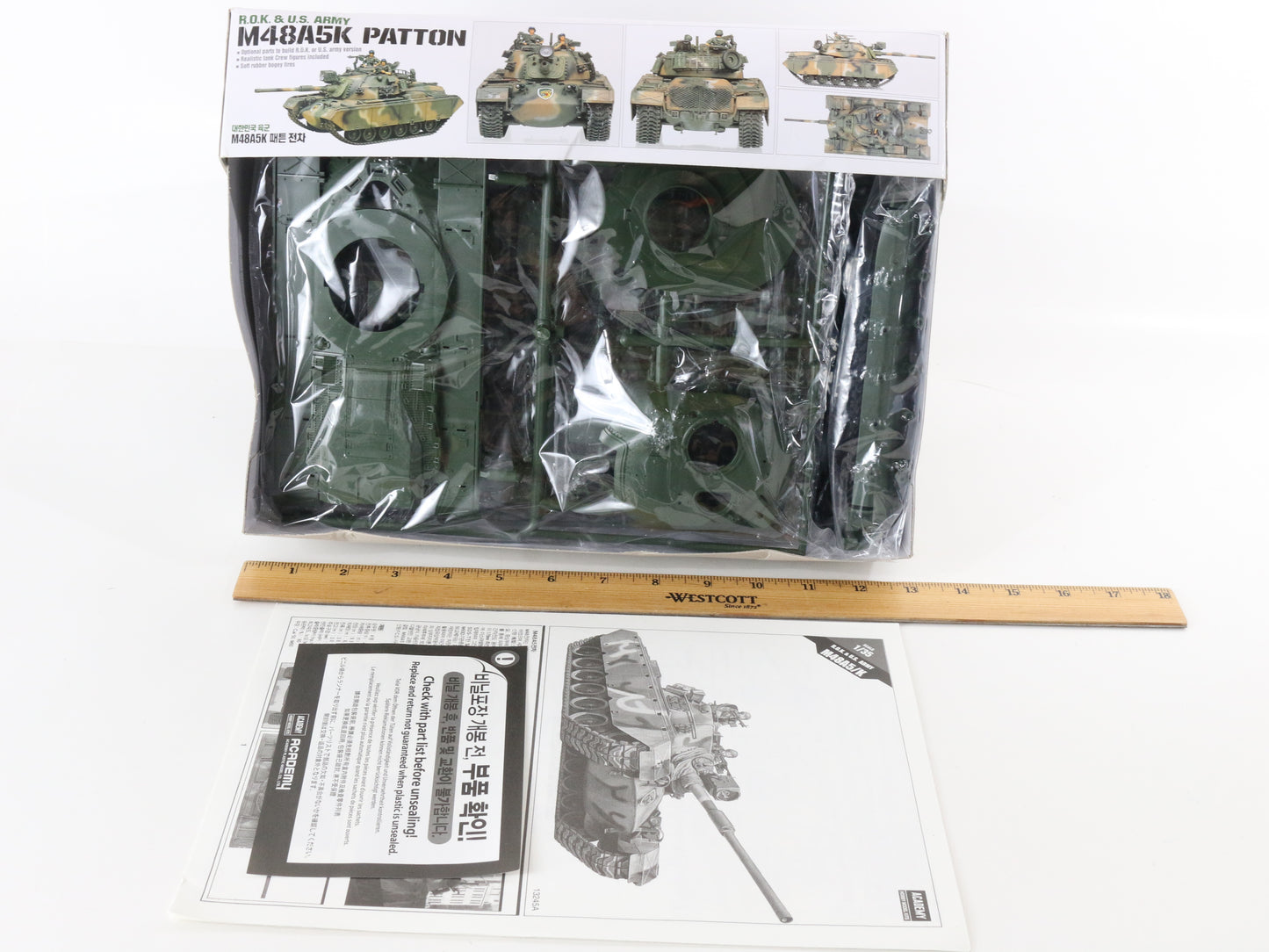 R.O.K & US Army M48a5k Patton Military Tank Academy 1:35 13245 Plastic Model Kit