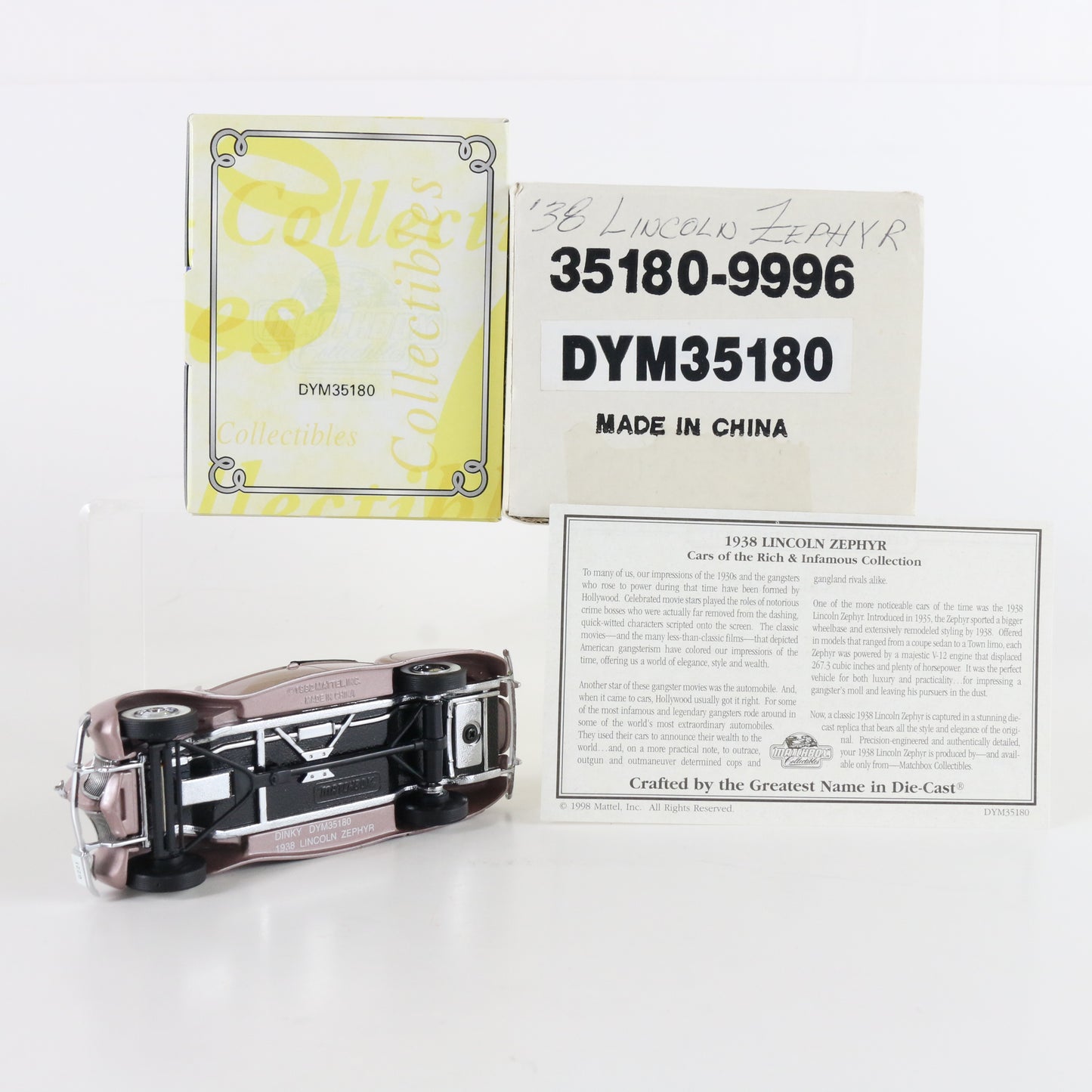 1938 Lincoln Zephyr Rich & Famous Cars Dinky Matchbox 1:43 Dym35180